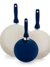 GreenPan Rio Ceramic Nonstick 7", 9.5" and 11" Frypan Set | Navy