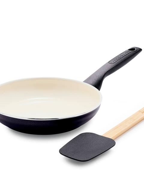 GreenPan Rio Ceramic Nonstick 8" Frypan with Spatula | Black