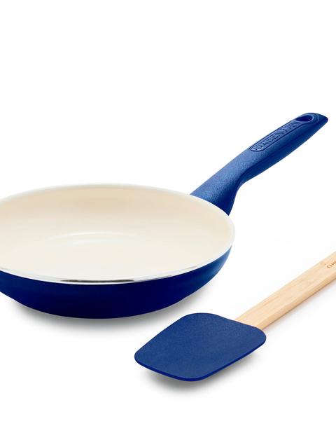 GreenPan Rio Ceramic Nonstick 8" Frypan with Spatula | Navy