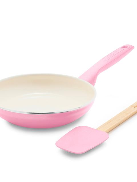 GreenPan Rio Ceramic Nonstick 8" Frypan with Spatula | Pink