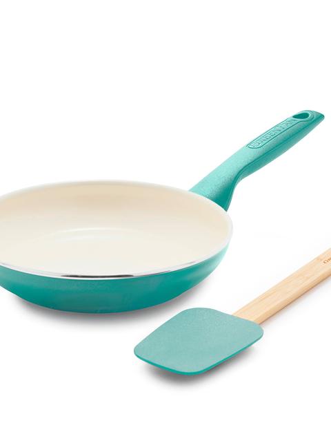 GreenPan Rio Ceramic Nonstick 8" Frypan with Spatula | Turquoise