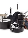 GreenPan Stanley Tucci™ Ceramic Nonstick 11-Piece Cookware Set with The Tucci Cookbook | Milano Black