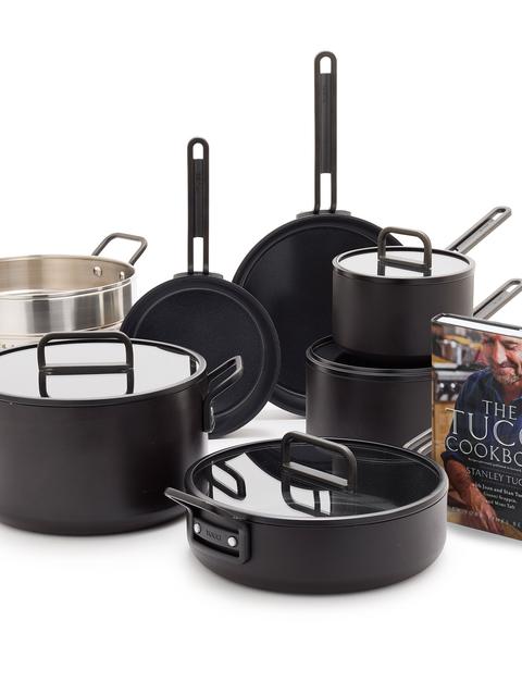 GreenPan Stanley Tucci™ Ceramic Nonstick 11-Piece Cookware Set with The Tucci Cookbook | Milano Black