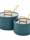 GreenPan Stanley Tucci™ Ceramic Nonstick 4-Piece Saucepan Set | Venetian Teal