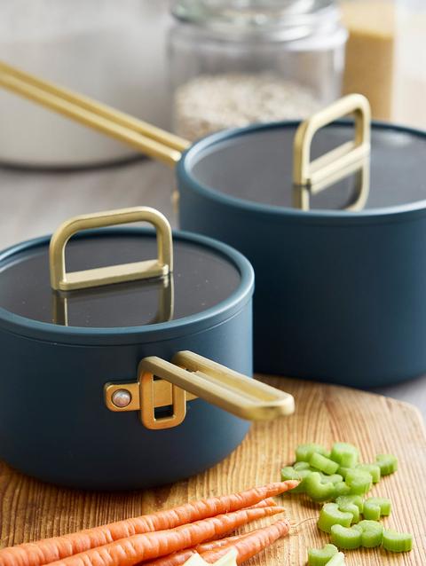 GreenPan Stanley Tucci™ Ceramic Nonstick 4-Piece Saucepan Set | Venetian Teal