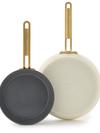 GreenPan Stanley Tucci™ Ceramic Nonstick 8" and 10" Frypan Set | Carrara White