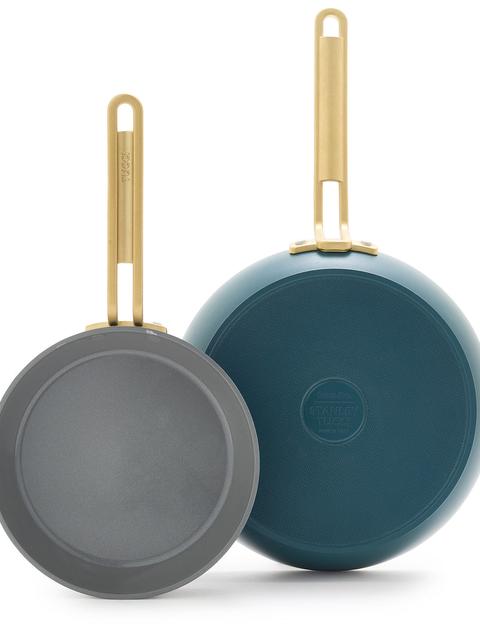 GreenPan Stanley Tucci™ Ceramic Nonstick 8" and 10" Frypan Set | Venetian Teal