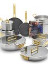 GreenPan Stanley Tucci™ Mixed Material Stainless Steel 15-Piece Cookware Set with the Tucci Cookbook