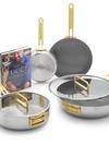 GreenPan Stanley Tucci™ Mixed Material Stainless Steel 6-Piece Cookware Set with the Tucci Cookbook