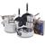 GreenPan Stanley Tucci™ Stainless Steel Ceramic Nonstick 11-Piece Cookware Set with The Tucci Cookbook | Black Handles