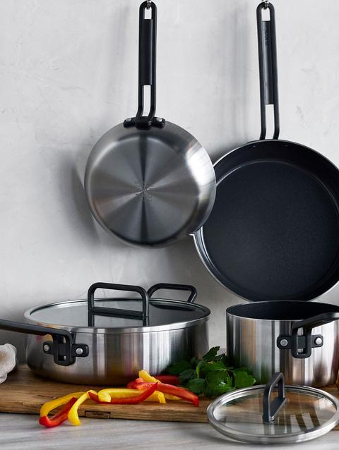 GreenPan Stanley Tucci™ Stainless Steel Ceramic Nonstick 6-Piece Cookware Set with The Tucci Cookbook