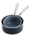 GreenPan Swift Ceramic Nonstick 1-Quart and 2-Quart Saucepan Set