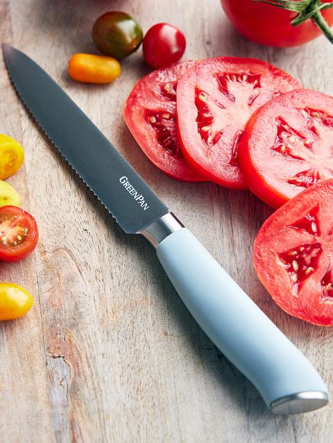 GreenPan Titanium Cutlery 5" Serrated Utility Knife | Blue Haze