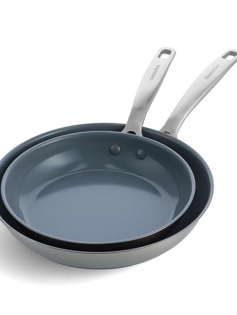 GreenPan Treviso Ceramic Nonstick Stainless Steel 9.5" and 11" Frypan Set