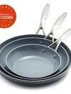 GreenPan Valencia Pro Ceramic Nonstick 8", 9.5", and 11" Frypan Set