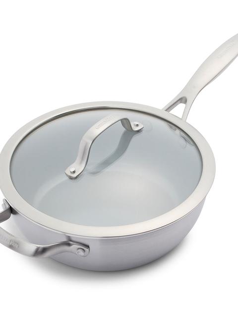 GreenPan Venice Pro Ceramic Nonstick 3.5-Quart Chef's Pan with Lid and Helper Handle