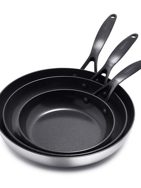 GreenPan Venice Pro Noir Ceramic Nonstick 8", 10", and 12" Frypan Set